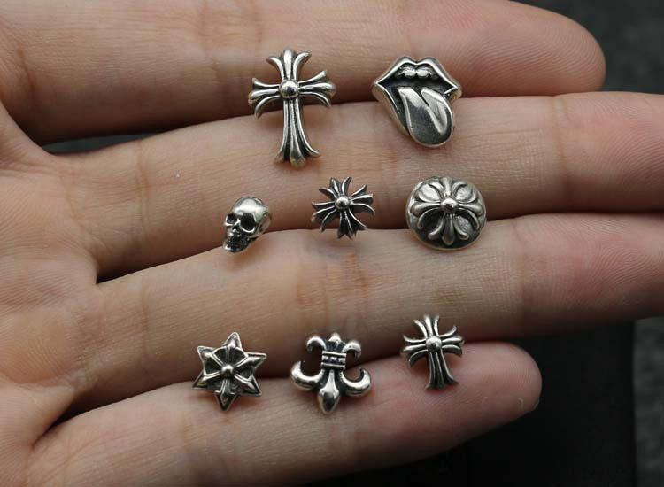 925 sterling silver crosses stud earrings American European gothic punk style antique designer luxury jewelry accessories