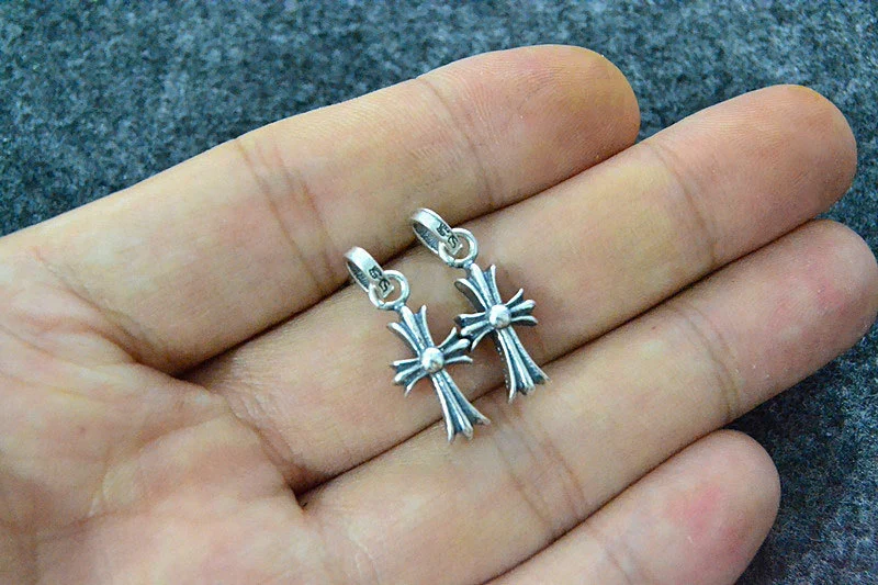 925 sterling silver crosses stud earrings American European gothic punk style antique designer jewelry luxury accessories