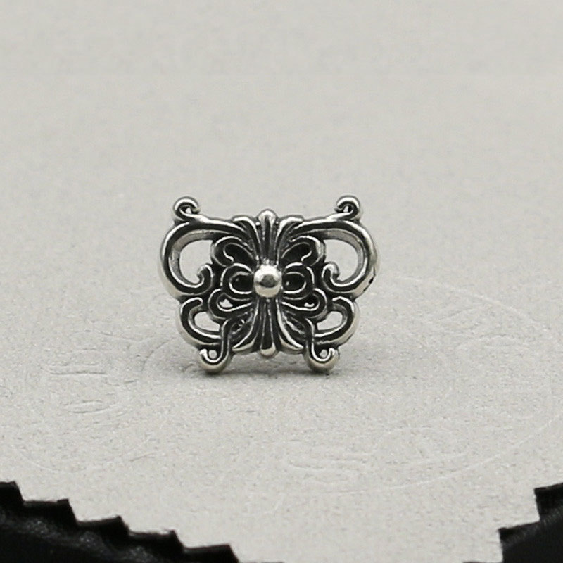925 sterling silver butterfly stud earrings American European gothic punk style antique designer jewelry luxury accessories