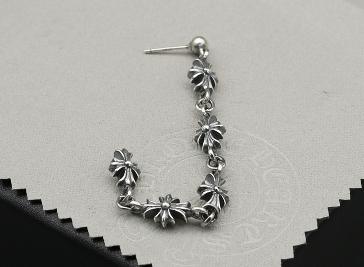 925 sterling silver crosses tassel stud earrings American European gothic punk style antique designer jewelry luxury accessories