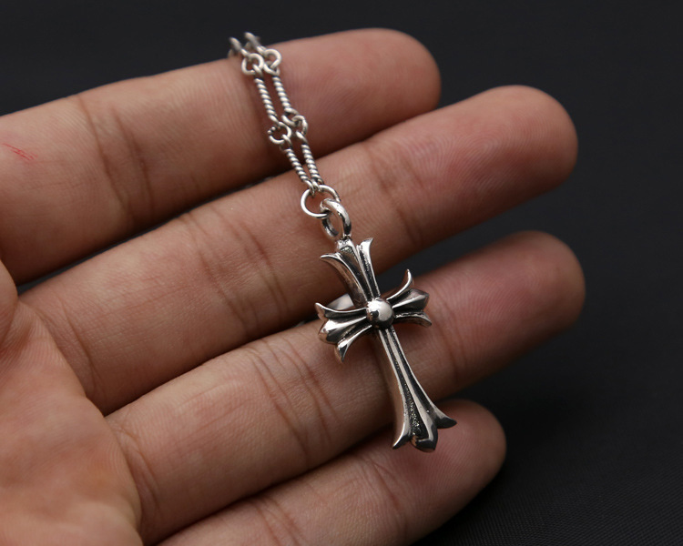 925 sterling silver cross pendant necklaces American European gothic punk style antique vintage luxury jewelry accessories gifts