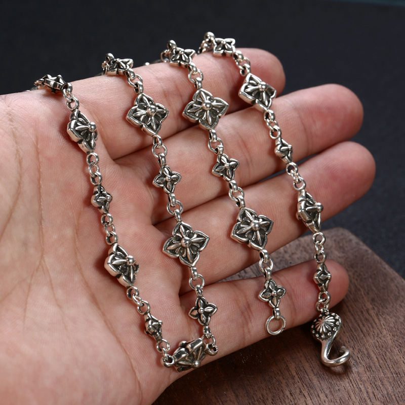 925 sterling silver crosses charms link chain necklaces gothic punk hiphop antique vintage luxury jewelry accessories gifts