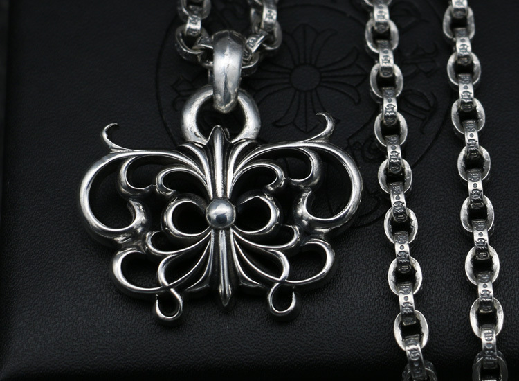 925 sterling silver butterfly pendants gothic punk hiphop antique vintage luxury jewelry accessories gifts