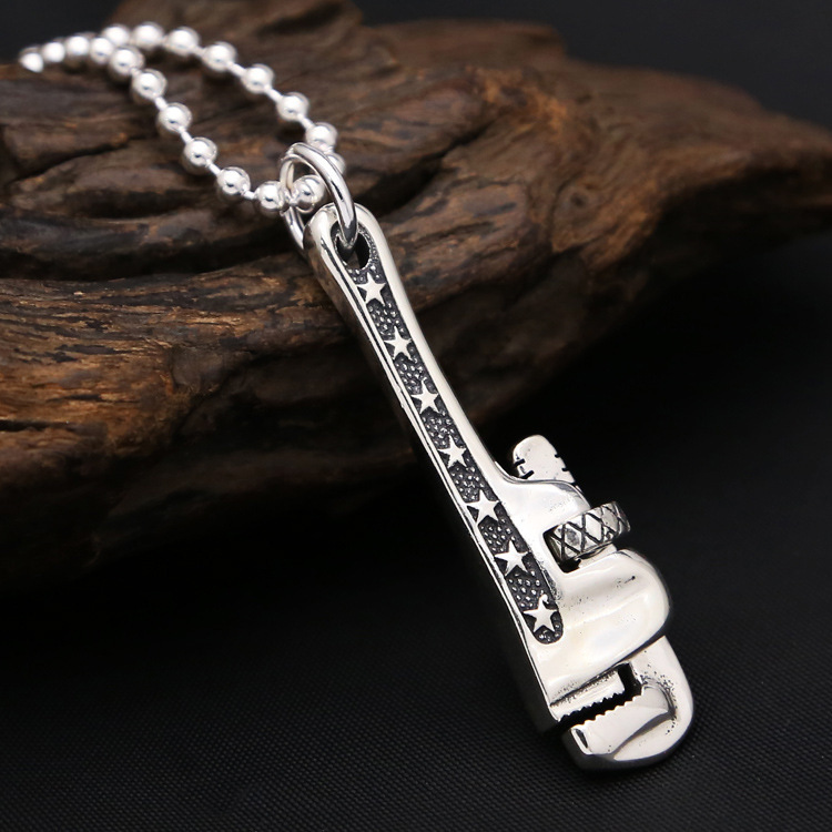 925 sterling silver bench vice necklace pendants pincer pliers vintage gothic punk antique designer Luxury jewelry accessories
