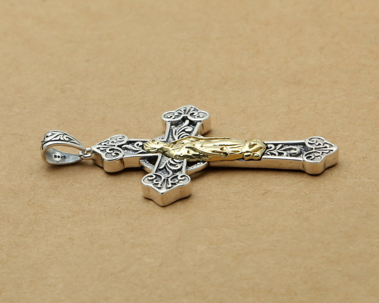 925 sterling silver cross necklace pendants virgin Mary vintage gothic punk antique designer Luxury jewelry accessories