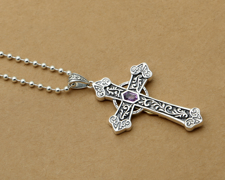 925 sterling silver cross necklace pendants virgin Mary vintage gothic punk antique designer Luxury jewelry accessories