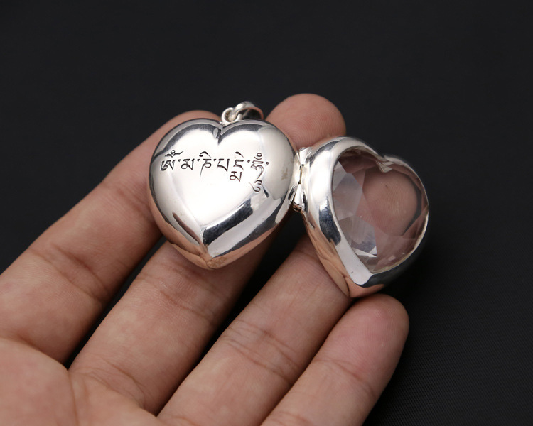 925 sterling silver heart locket necklace pendants vintage gothic punk antique designer Luxury jewelry accessories