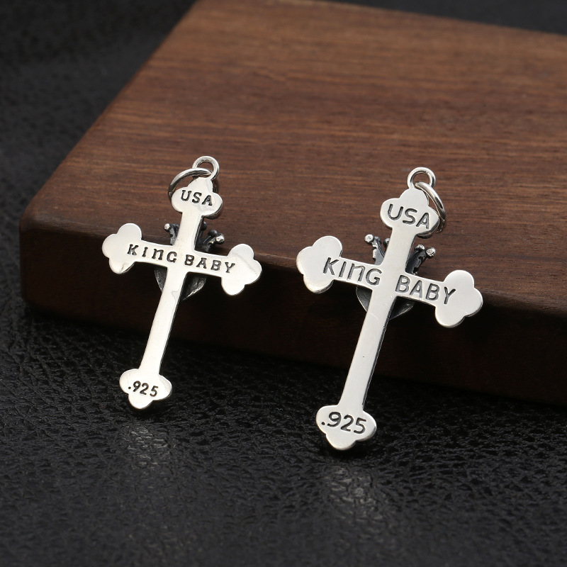 925 sterling silver cross crown heart necklace pendants vintage gothic punk antique designer Luxury jewelry accessories