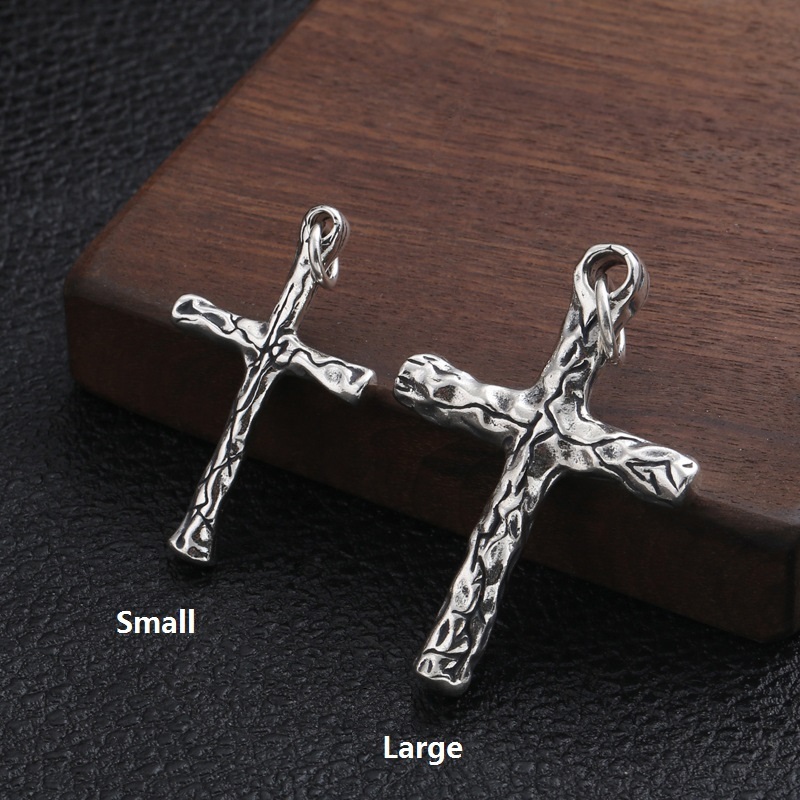 925 sterling silver cross necklace pendants vintage gothic punk antique designer Luxury jewelry accessories