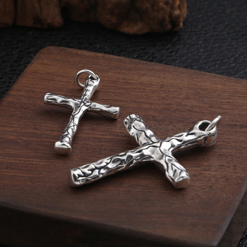 925 sterling silver cross necklace pendants vintage gothic punk antique designer Luxury jewelry accessories