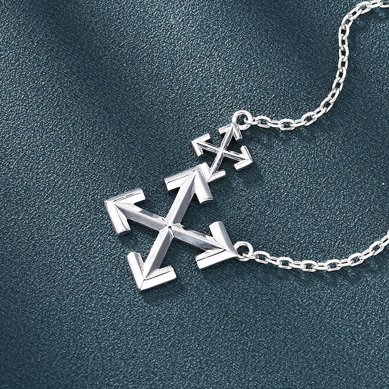 925 Sterling Silver Cross Arrows Pendants Necklaces Vintage Gothic Punk Antique Designer Luxury Jewelry Accessories