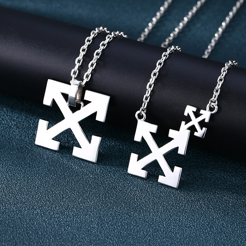 925 Sterling Silver Cross Arrows Pendants Necklaces Vintage Gothic Punk Antique Designer Luxury Jewelry Accessories