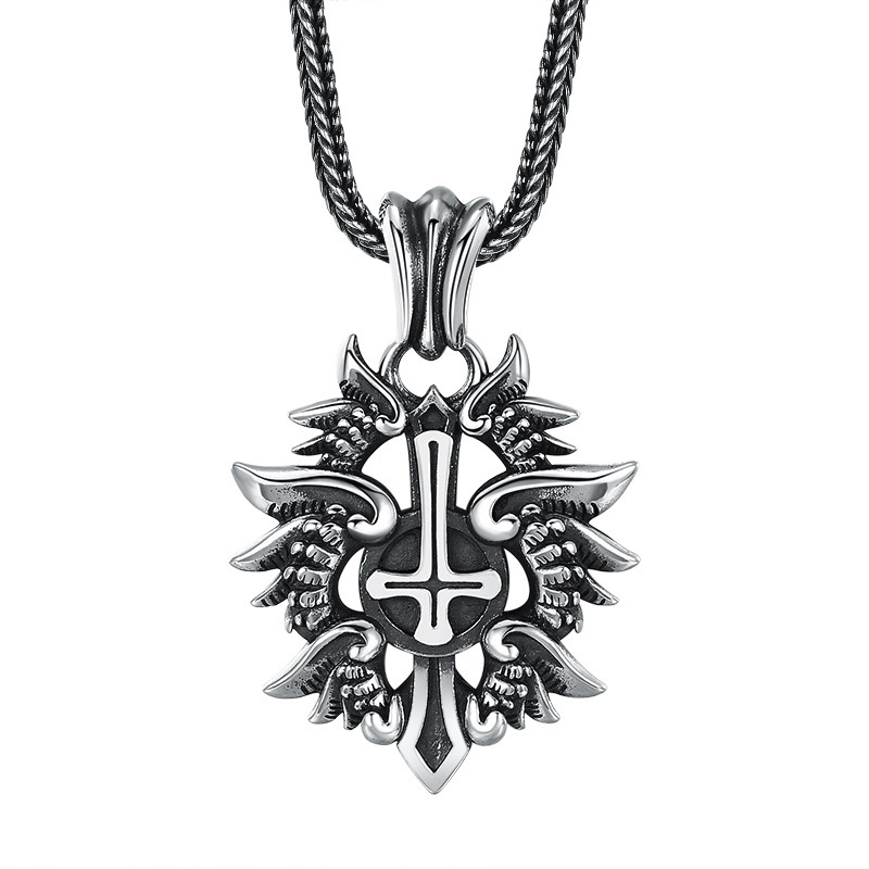 925 Sterling Silver Cross badge Necklace Pendants Vintage Gothic Punk Antique Designer Luxury Jewelry Accessories