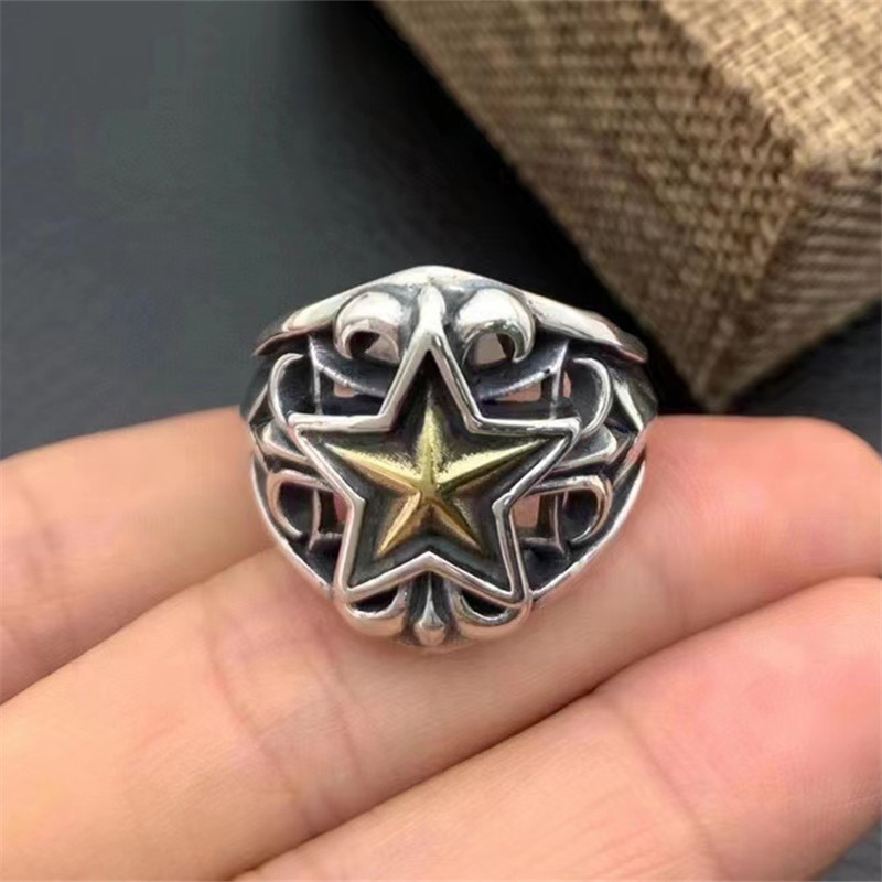 925 Sterling Silver Star Adjustable band rings Vintage Gothic Punk Antique Designer Luxury Jewelry Accessories