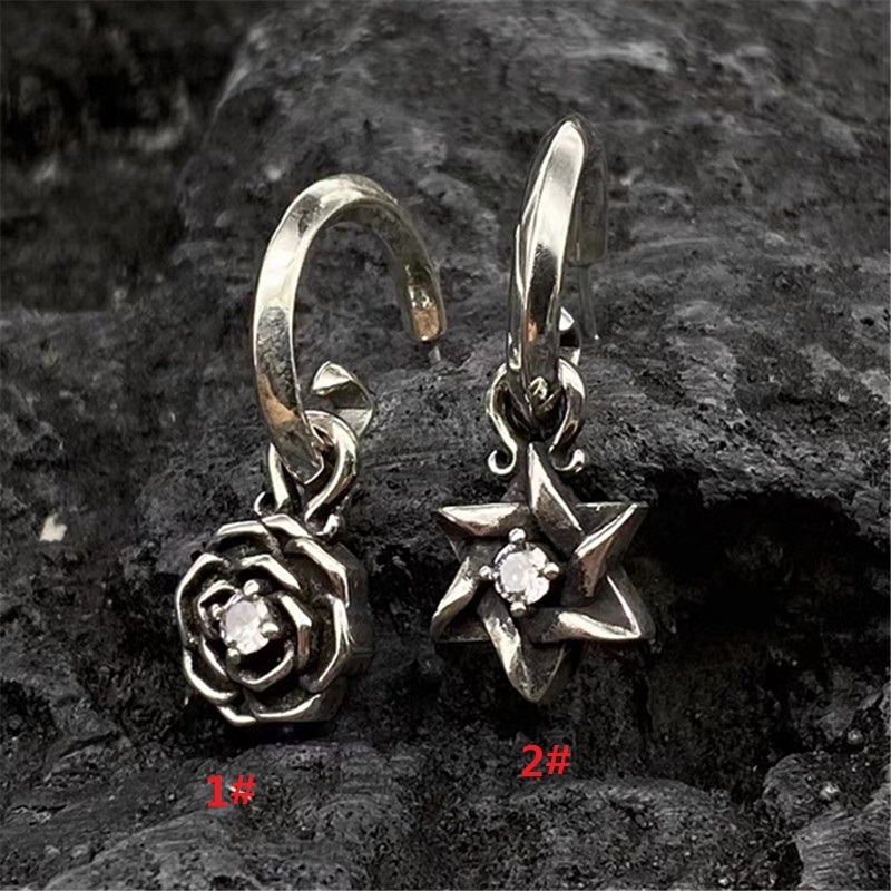 925 Sterling Silver Cross  Hoop Dangle Stud Earring Vintage Gothic Punk Antique Designer Luxury Jewelry Accessories