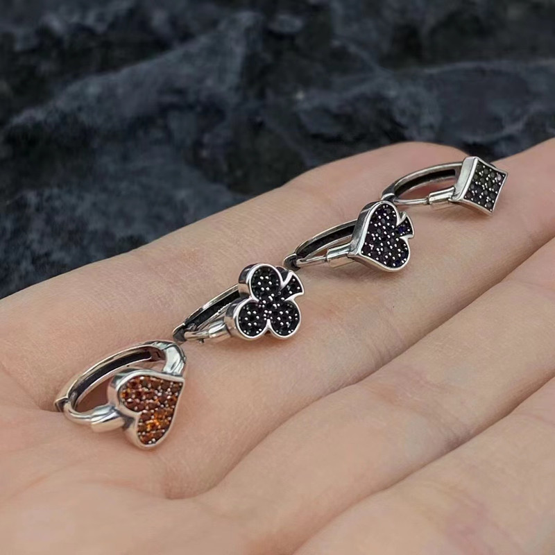 925 Sterling Silver Cross  Hoop Huggie Earring Vintage Gothic Punk Hiphop Antique Designer Luxury Jewelry Accessories