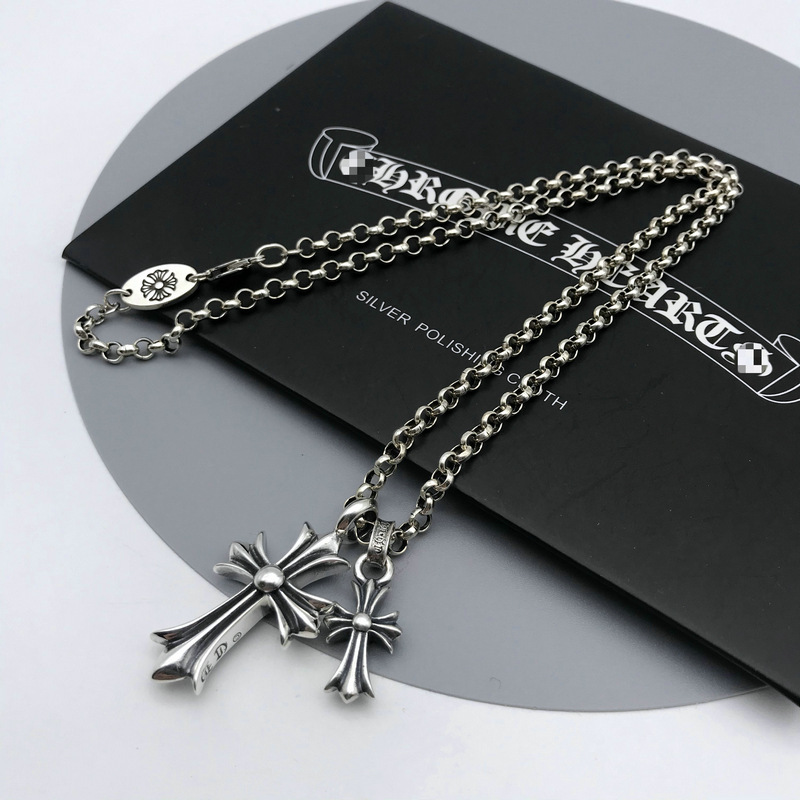 925 Sterling Silver Cross Pendant Necklaces Vintage Gothic Punk Hiphop Antique Designer Luxury Jewelry Accessories