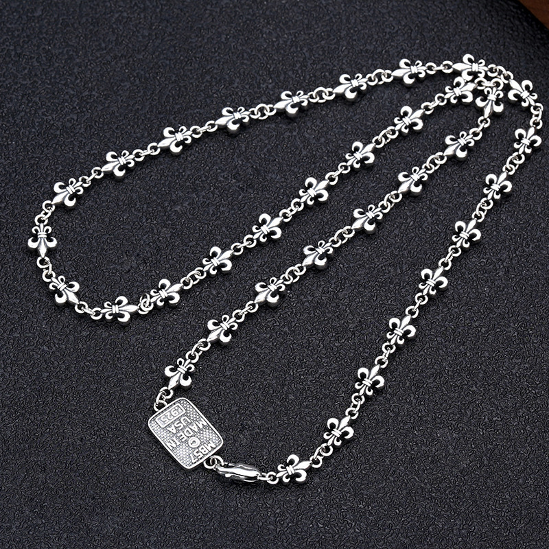 925 Sterling Silver Anchor Link Chain Necklaces Vintage Gothic Punk Hiphop Antique Luxury Jewelry Accessories