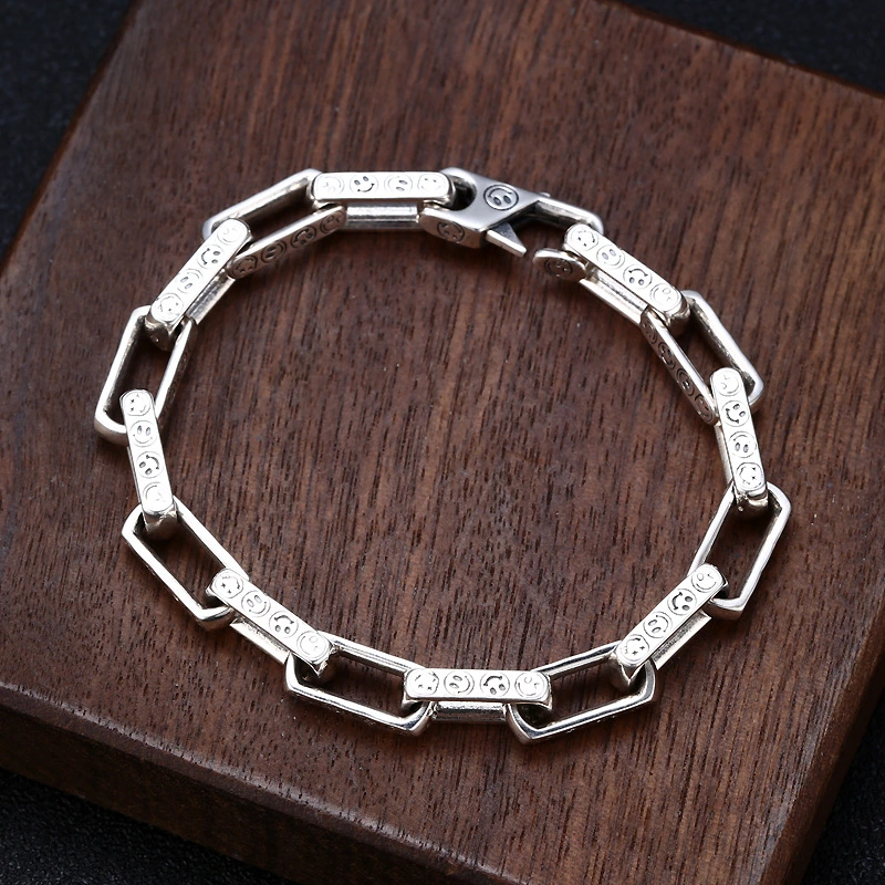 925Chromehearts sterling silver handmade thick link chain men's bracelets punk gothic vintage luxury jewelry accessories gifts