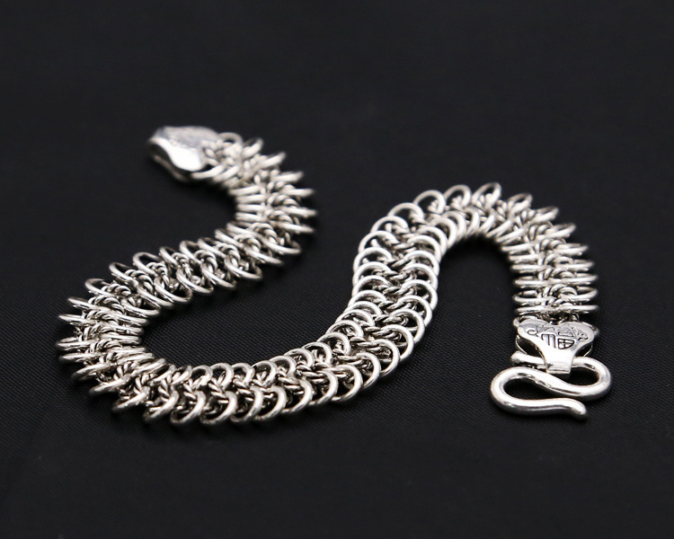 925Chromehearts Sterling Silver Handmade Link Chain Bracelets Gothic Punk Jewelry Accessories