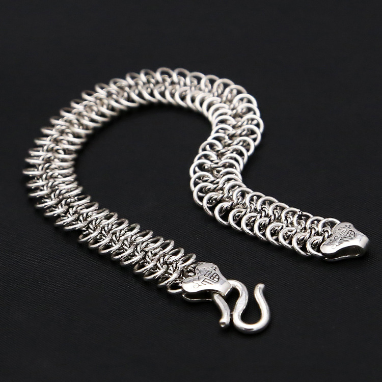 925Chromehearts Sterling Silver Handmade Link Chain Bracelets Gothic Punk Jewelry Accessories