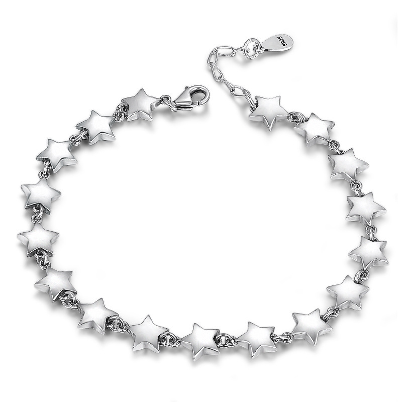 925Chromehearts Sterling Silver Stars Link Chain Bracelets Jewelry Accessories Lobster Clasps