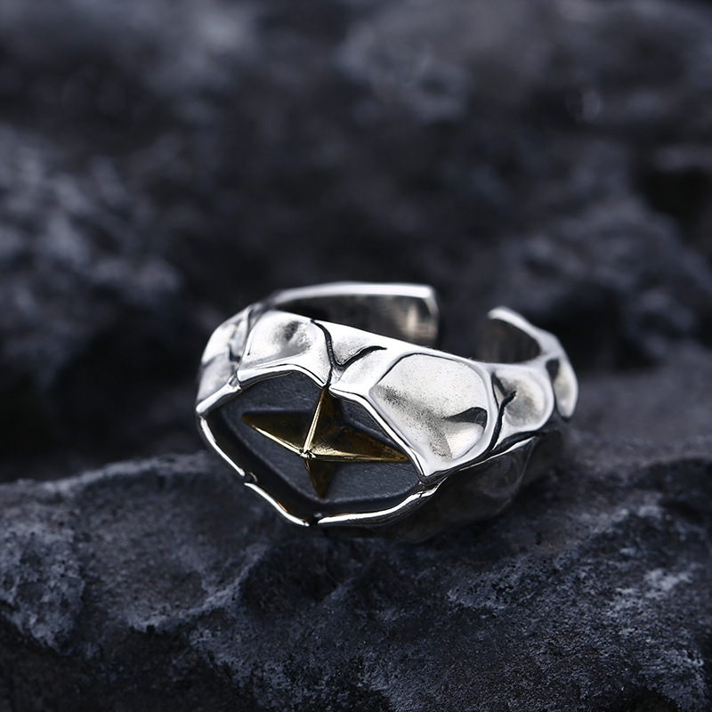 925Chromehearts Sterling Silver Star Adjustable Band Rings Vintage Gothic Punk Antique Designer Luxury Jewelry Accessories