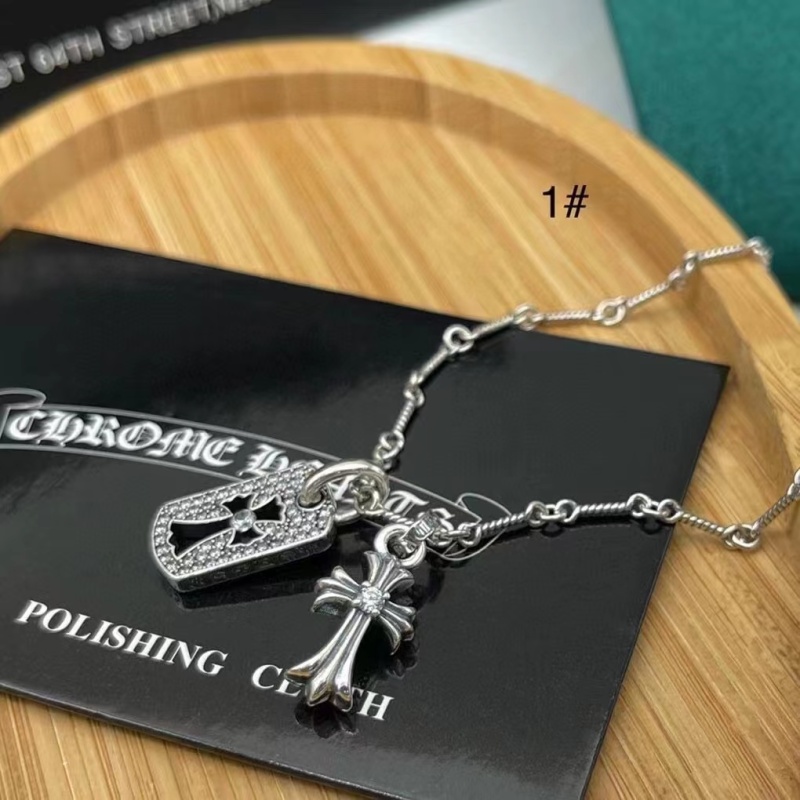 925 Sterling Silver Cross Pendant Necklaces With Stones Vintage Gothic Punk Hiphop Luxury Jewelry Accessories