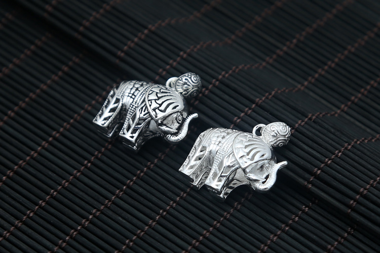 925 Sterling Silver Elephant Pendant Necklaces Vintage Antique Designer Luxury Jewelry Accessories