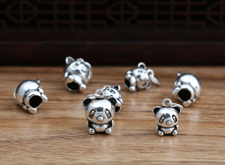 925 Sterling Silver Panda Pendant Necklaces Vintage Antique Animal Bear Designer Luxury Jewelry Accessories