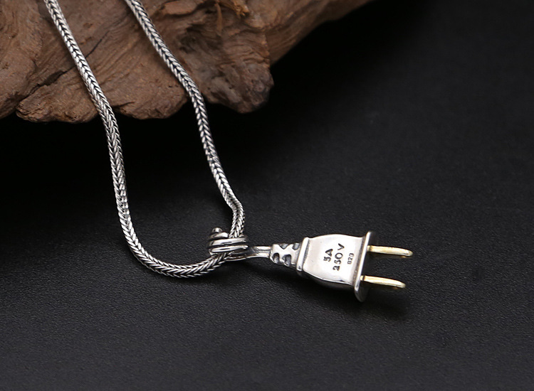 925 Sterling Silver Skull Plug Pendant Necklaces Vintage Gothic Punk Hiphop Designer Luxury Jewelry Accessories