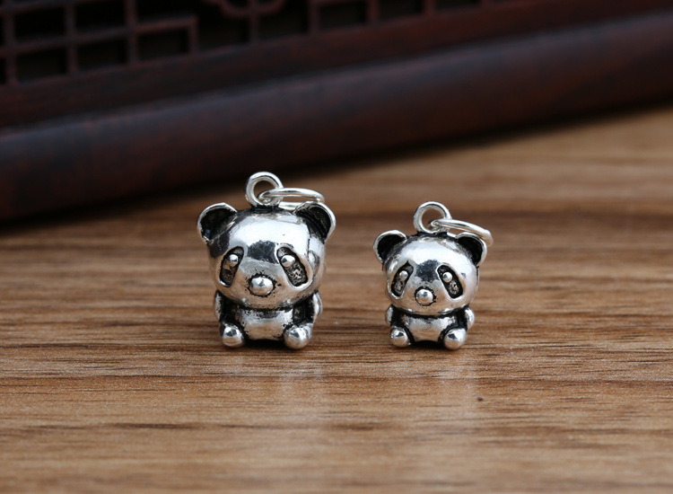 925 Sterling Silver Panda Pendant Necklaces Vintage Antique Animal Bear Designer Luxury Jewelry Accessories