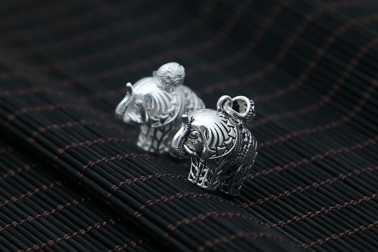 925 Sterling Silver Elephant Pendant Necklaces Vintage Antique Designer Luxury Jewelry Accessories