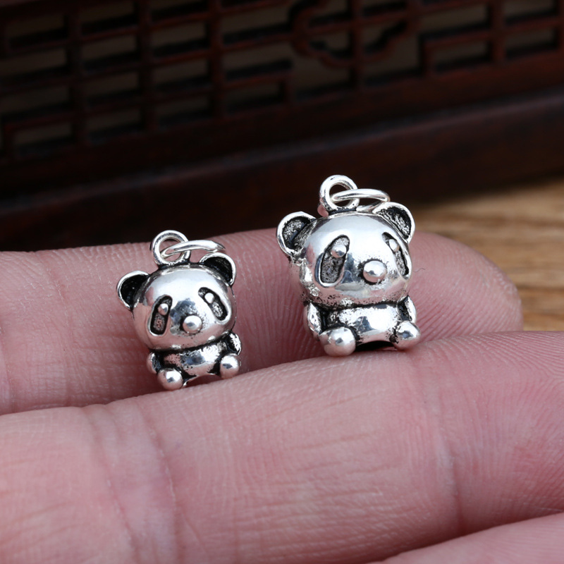 925 Sterling Silver Panda Pendant Necklaces Vintage Antique Animal Bear Designer Luxury Jewelry Accessories