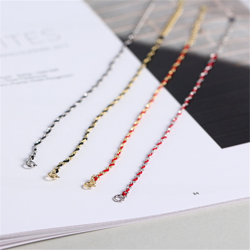 925 Sterling Silver Ball Chain And Cord Braided Bracelets Fine Jewelry Accessories With Lobster Clasps