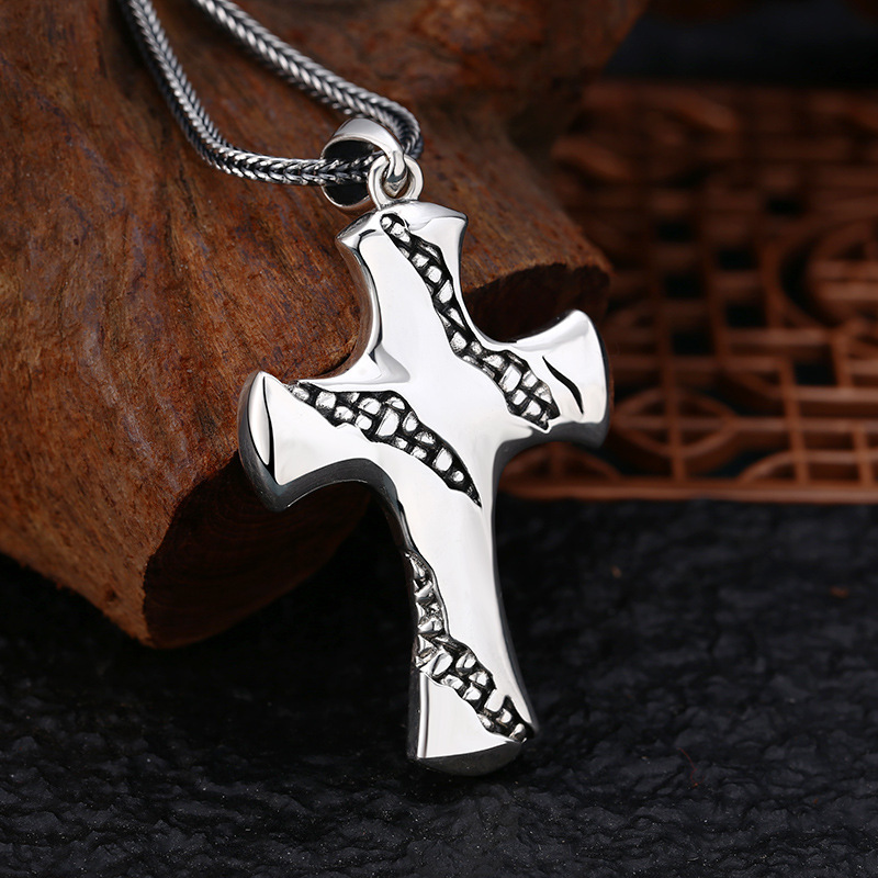 925 Sterling Silver Cross Pendant Necklaces Vintage Gothic Punk Hiphop Designer Jewelry Accessories