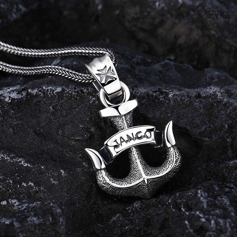 925 Sterling Silver Anchor Pendant Necklaces Vintage Gothic Punk Hiphop Antique Designer Luxury Jewelry Accessories