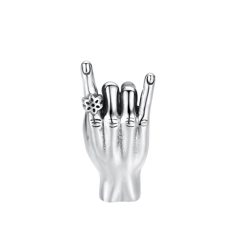 925 Sterling Silver Hand Gesture Pendant Necklaces Vintage Gothic Punk Hiphop Antique Designer Luxury Jewelry Accessories