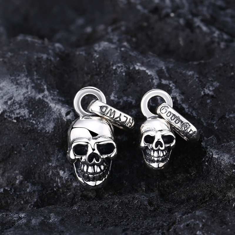 925 Sterling Silver Skull Pendant Necklaces Vintage Gothic Punk Hiphop Antique Designer Luxury Jewelry Accessories