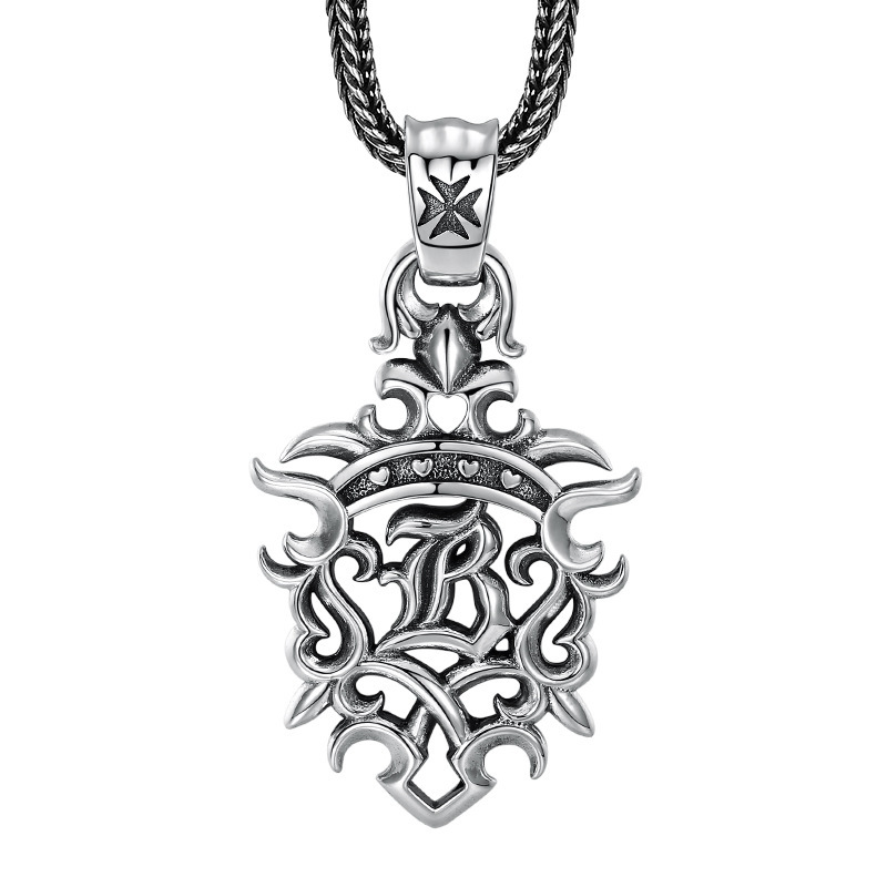 925 Sterling Silver Hollow Pendant Necklaces Vintage Gothic Punk Hiphop Antique Designer Luxury Jewelry Accessories