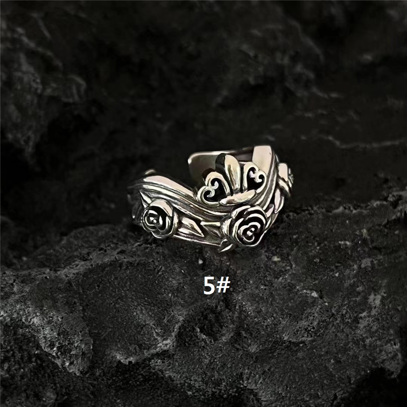 925 Sterling Silver Cross Adjustable Band Rings Vintage Gothic Punk Antique Designer Luxury Jewelry Accessories