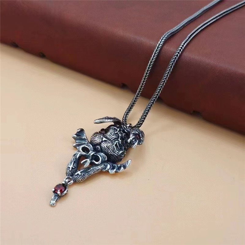 925 Sterling Silver Rabbit Pendant Necklaces Vintage Gothic Punk Hiphop Antique Designer Luxury Jewelry Accessories