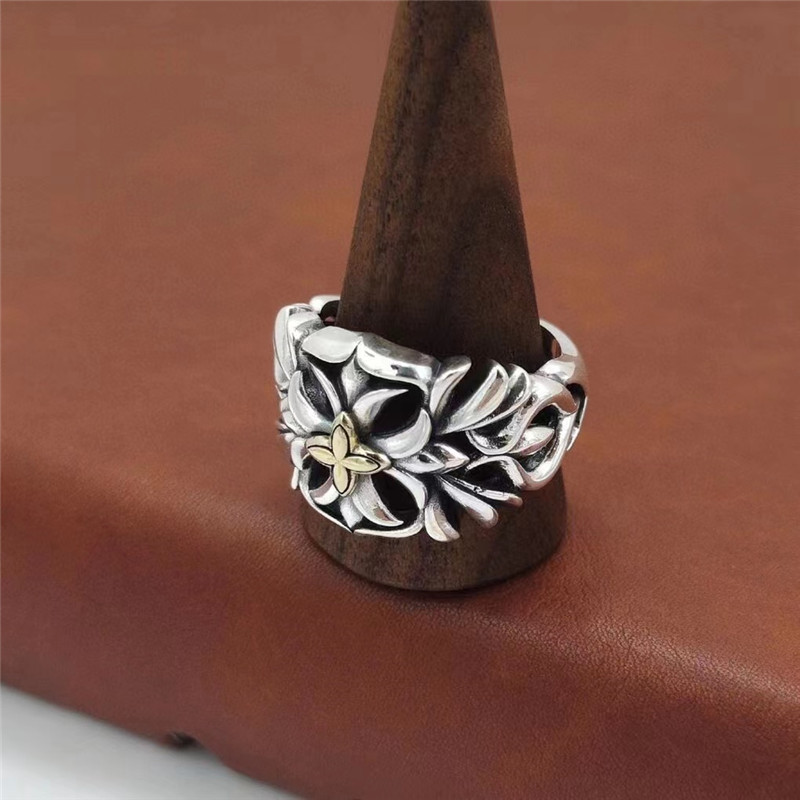 925 Sterling Silver Cross Adjustable Band Rings Vintage Gothic Punk Antique Designer Luxury Jewelry Accessories