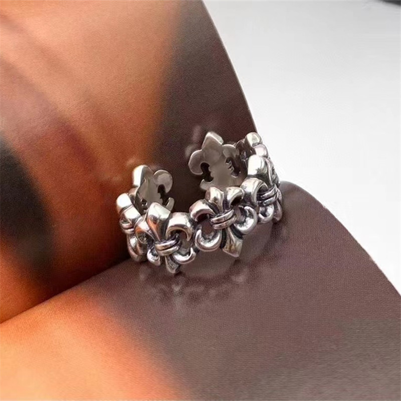 925 Sterling Silver Anchors Adjustable Band Rings Vintage Gothic Punk Antique Designer Luxury Jewelry Accessories