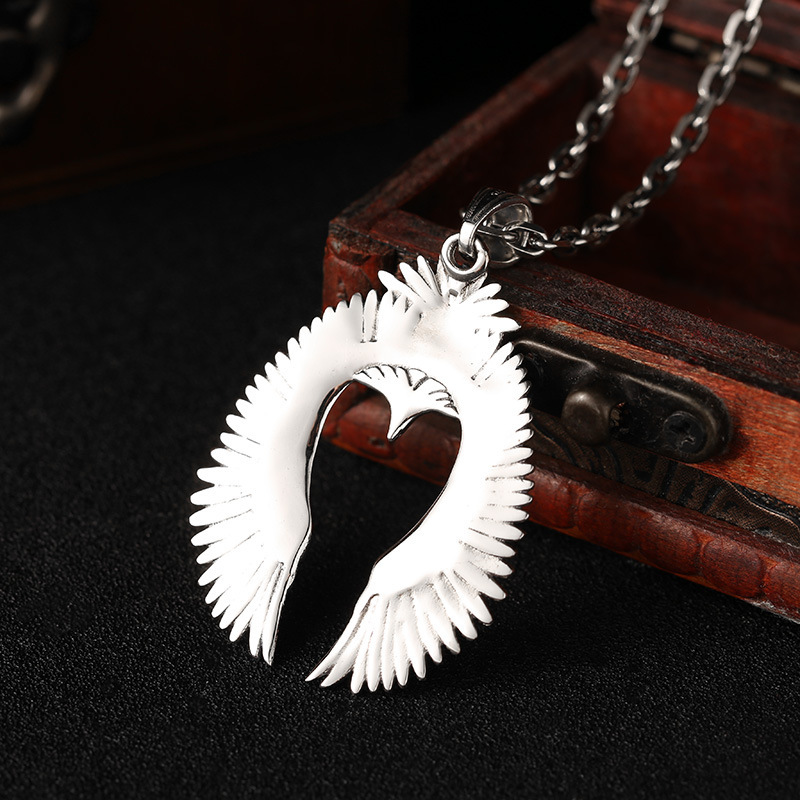 925 Sterling Silver Eagle Pendant Necklaces Vintage Gothic Punk Hiphop Antique Designer Luxury Jewelry Accessories