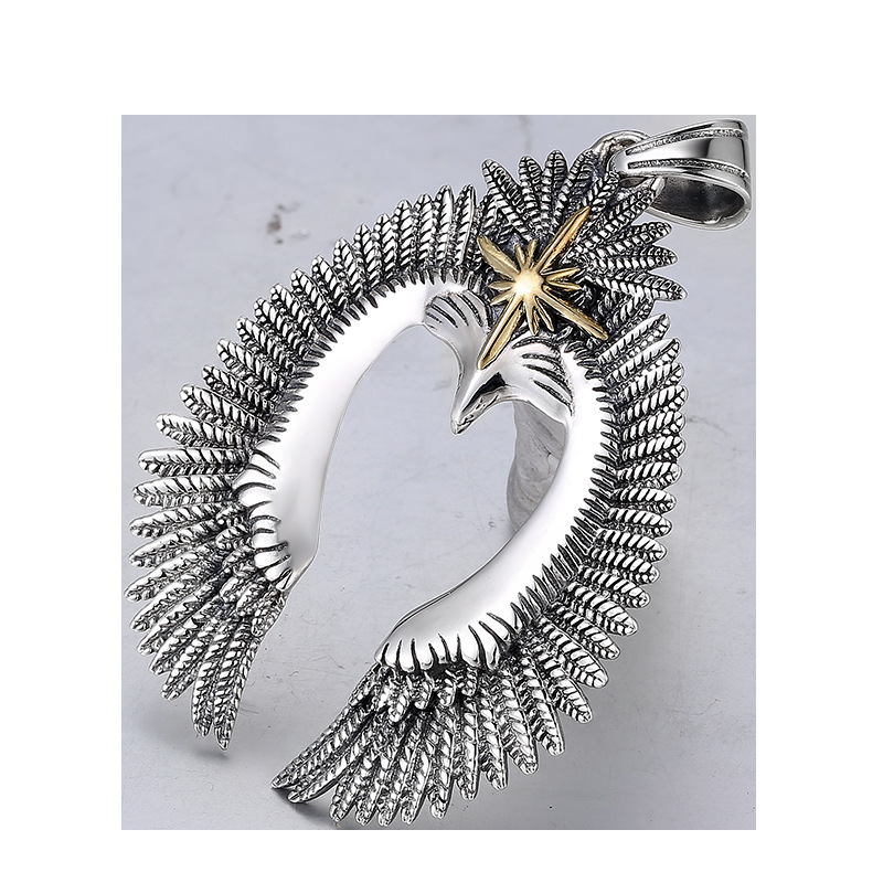 925 Sterling Silver Eagle Pendant Necklaces Vintage Gothic Punk Hiphop Antique Designer Luxury Jewelry Accessories