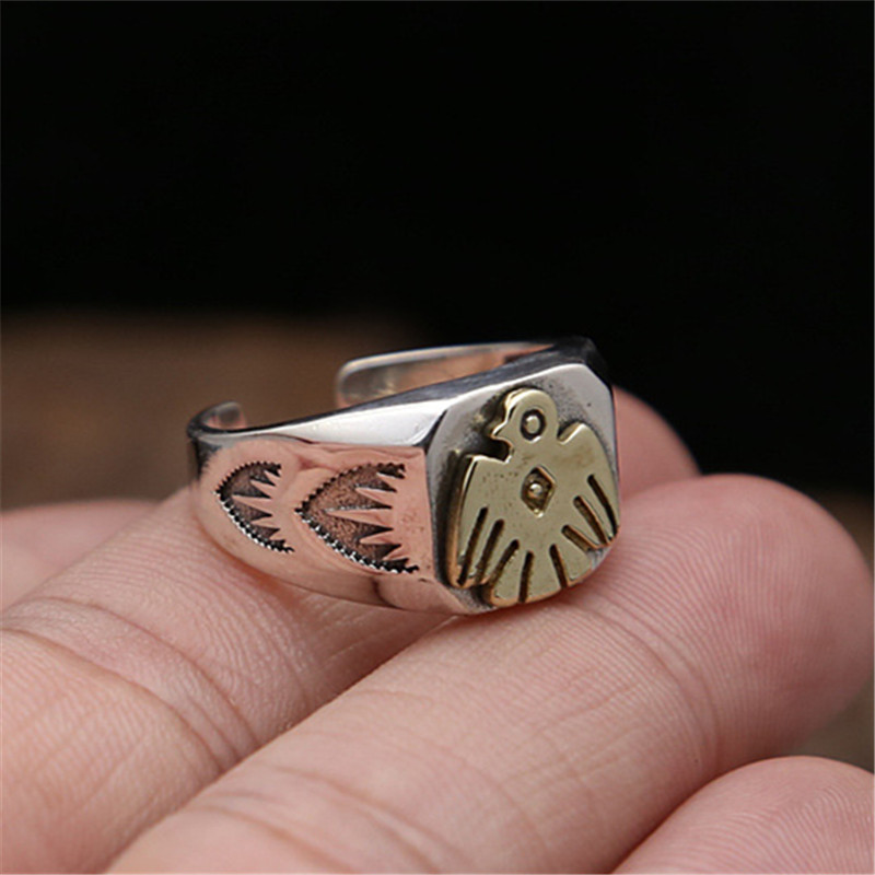 925 Sterling Silver Eagle Adjustable Band Rings Vintage Gothic Punk Antique Designer Luxury Jewelry Accessories
