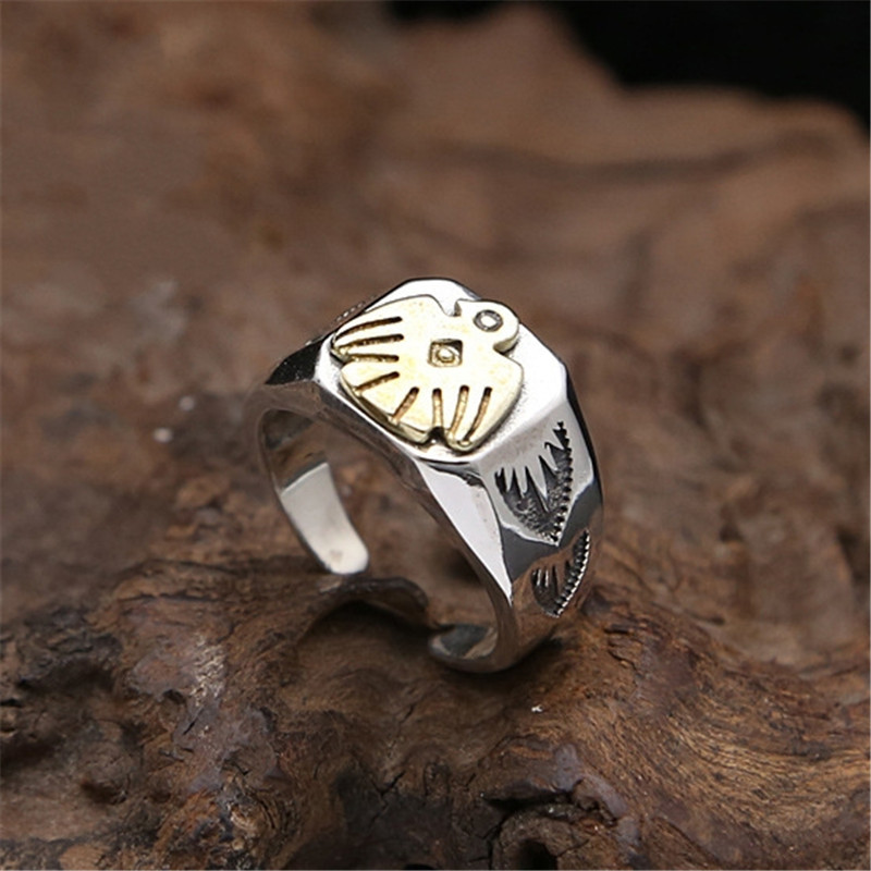 925 Sterling Silver Eagle Adjustable Band Rings Vintage Gothic Punk Antique Designer Luxury Jewelry Accessories