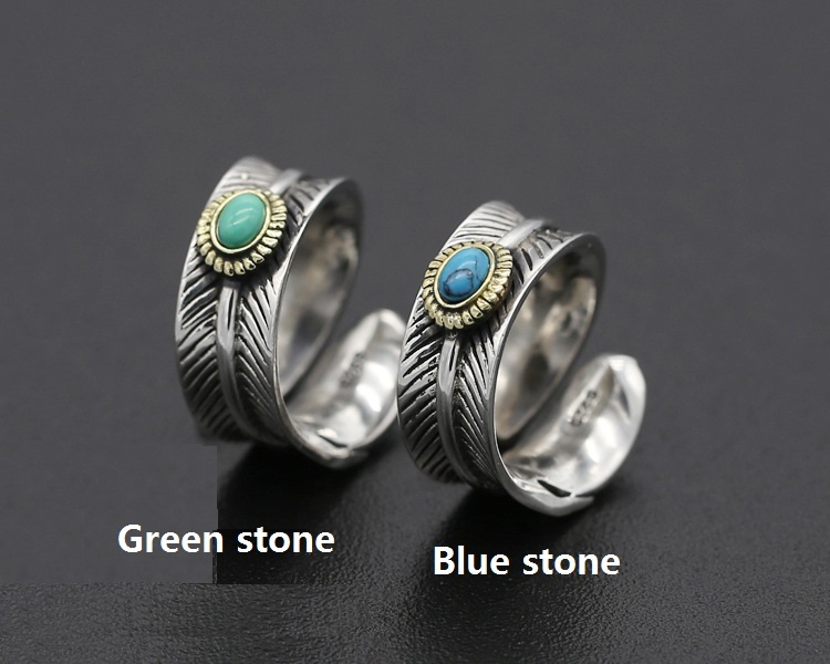 925 Sterling Silver Adjustable Band Rings Crooked Feather Vintage Gothic Punk Antique Designer Luxury Jewelry Accessories