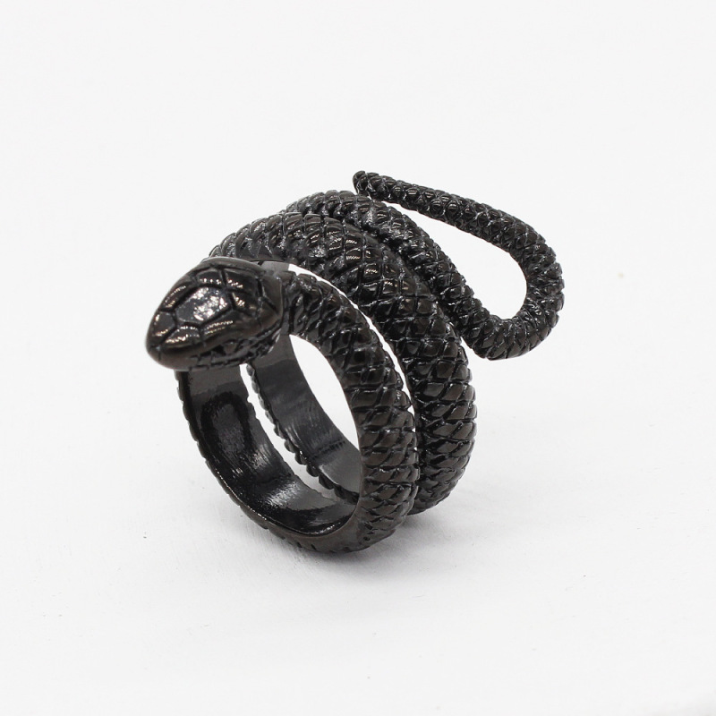 Stainless Steel Snake Band Rings American Europe Antique Handmade Designer Punk Hip-hop Luxury Jewelry Accessories